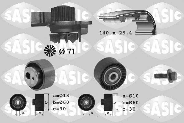 Sasic 3900010 - Водяной насос + комплект зубчатого ремня ГРМ autosila-amz.com