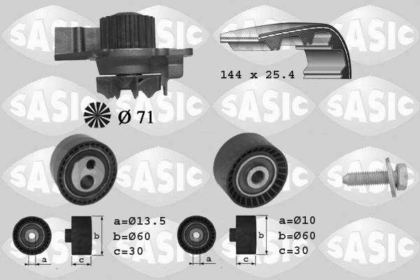 Sasic 3900013 - Водяной насос + комплект зубчатого ремня ГРМ autosila-amz.com