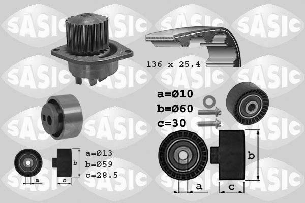 Sasic 3900017 - Водяной насос + комплект зубчатого ремня ГРМ autosila-amz.com