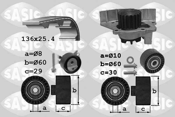 Sasic 3900034 - Водяной насос + комплект зубчатого ремня ГРМ autosila-amz.com