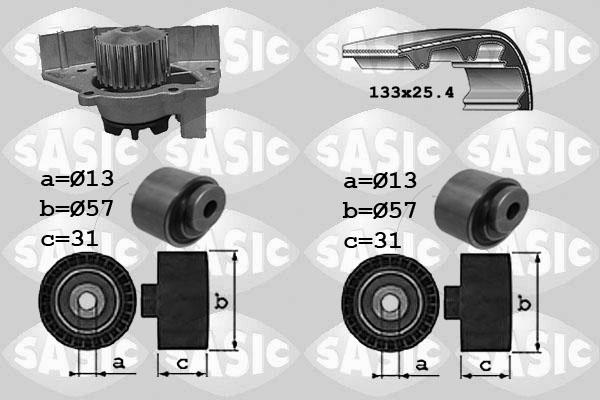 Sasic 3900030 - Комплект ГРМ c водяным насосом autosila-amz.com