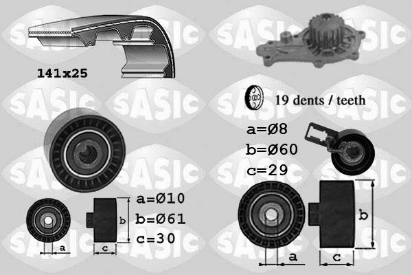 Sasic 3900031 - Водяной насос + комплект зубчатого ремня ГРМ autosila-amz.com