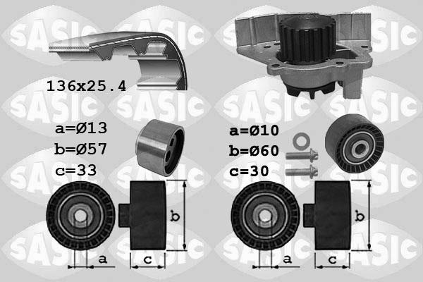 Sasic 3900033 - Водяной насос + комплект зубчатого ремня ГРМ autosila-amz.com