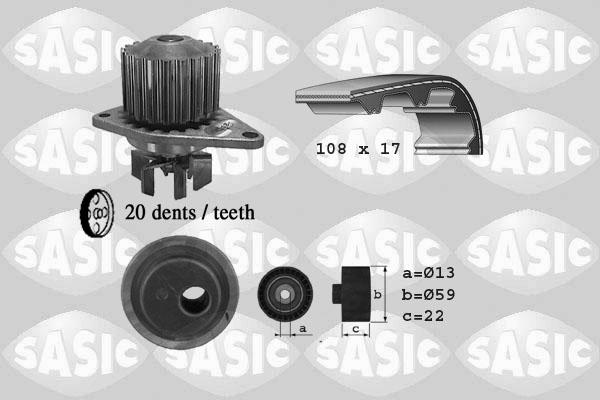 Sasic 3900021 - Водяной насос + комплект зубчатого ремня ГРМ autosila-amz.com