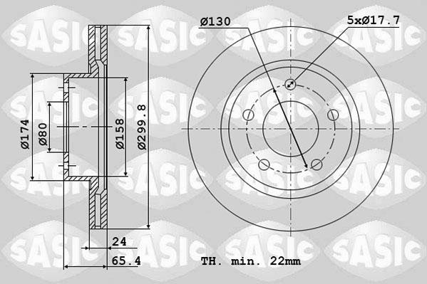 Sasic 2464Y34J - Диск тормозной (комплект) autosila-amz.com