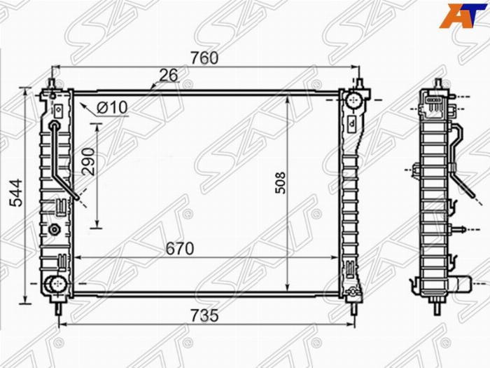 SAT SG-CH0004 - Радиатор, охлаждение двигателя autosila-amz.com