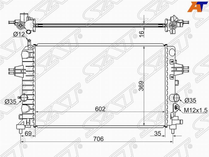 SAT SG-OP0006-04-1-MT - Радиатор, охлаждение двигателя autosila-amz.com