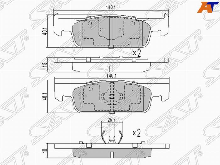 SAT ST410602581R - Тормозные колодки, дисковые, комплект autosila-amz.com