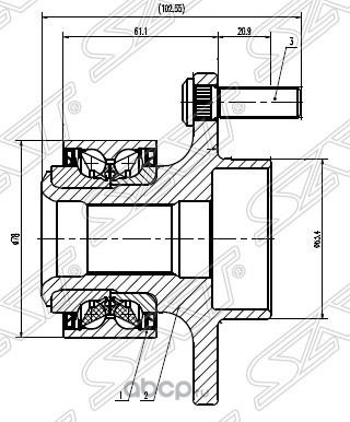 SAT ST-1471854 - Ступица колеса, поворотный кулак autosila-amz.com