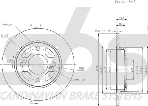 SBS 1815315240 - Тормозной диск autosila-amz.com