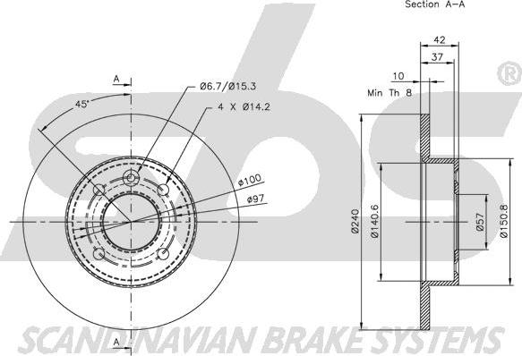 SBS 1815313633 - Tarcza hamulcowa autosila-amz.com