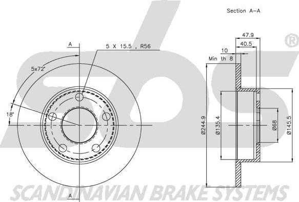 SBS 1815204763 - Тормозной диск autosila-amz.com