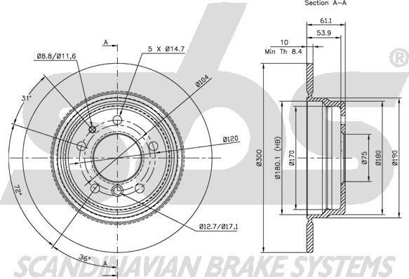 SBS 1815201520 - Тормозной диск autosila-amz.com