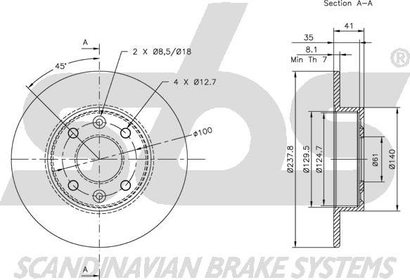 SBS 1815313906 - Тормозной диск autosila-amz.com