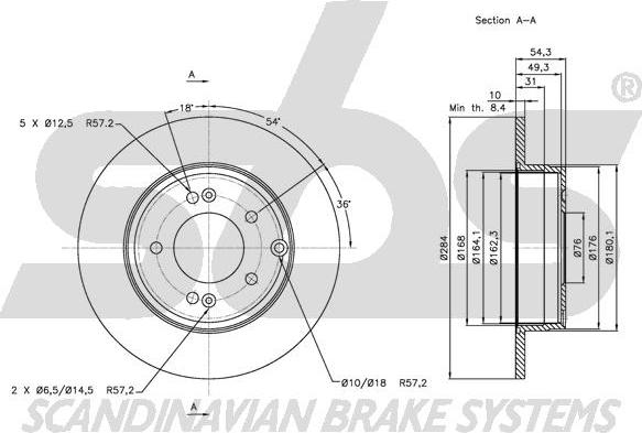 SBS 1815313425 - Тормозной диск autosila-amz.com