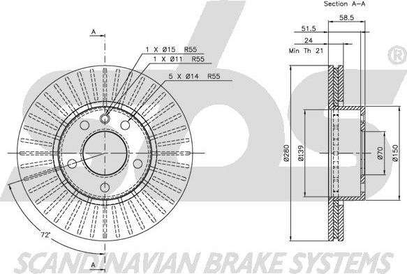 SBS 1815203612 - Тормозной диск autosila-amz.com