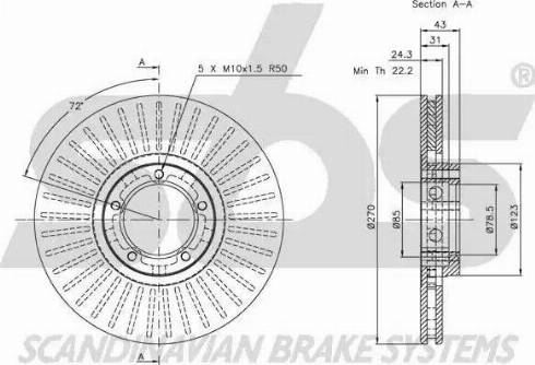 SBS 1815202532 - Тормозной диск autosila-amz.com