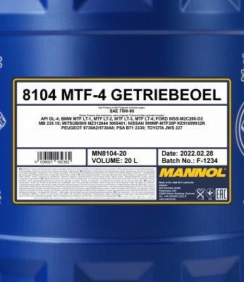 SCT-MANNOL MN8104-20 - Трансмиссионное масло autosila-amz.com