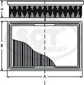 SCT-MANNOL SB 2307 - фильтр воздушный Peug autosila-amz.com