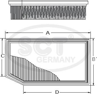 SCT-MANNOL SB 2386 - Воздушный фильтр, двигатель autosila-amz.com