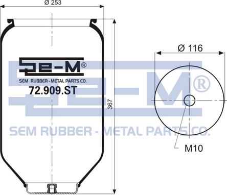 Sem Lastik 72.909.ST - Кожух пневматической рессоры autosila-amz.com