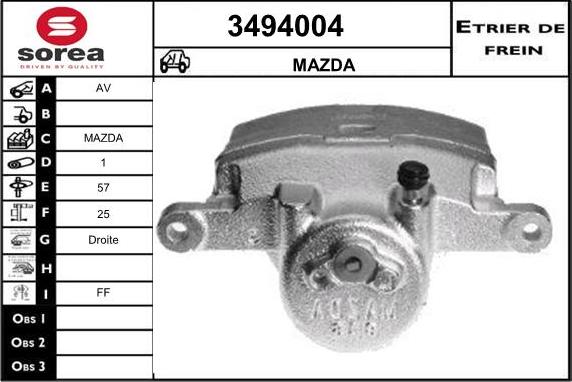 Sera 3494004 - Тормозной суппорт autosila-amz.com