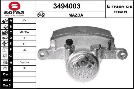 Sera 3494003 - Тормозной суппорт autosila-amz.com