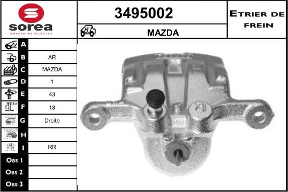 Sera 3495002 - Тормозной суппорт autosila-amz.com