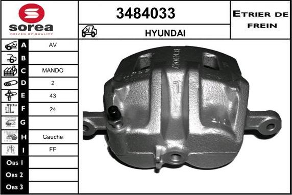 Sera 3484033 - Тормозной суппорт autosila-amz.com