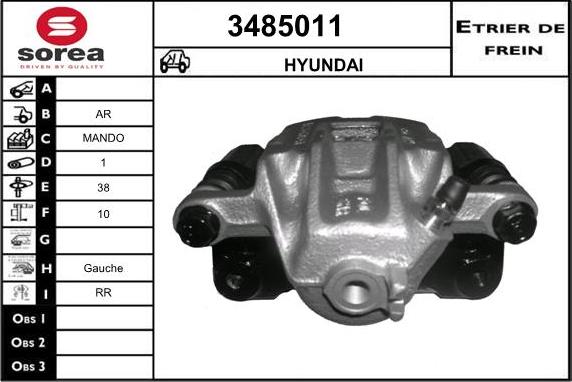 Sera 3485011 - Тормозной суппорт autosila-amz.com