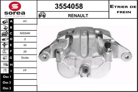 Sera 3554058 - Тормозной суппорт autosila-amz.com