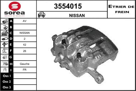 Sera 3554015 - Тормозной суппорт autosila-amz.com