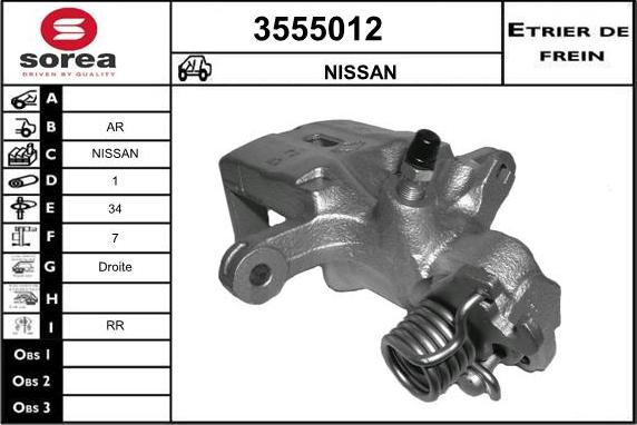 Sera 3555012 - Тормозной суппорт autosila-amz.com