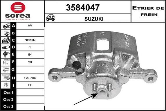 Sera 3584047 - Тормозной суппорт autosila-amz.com