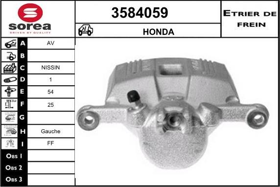 Sera 3584059 - Тормозной суппорт autosila-amz.com