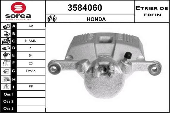 Sera 3584060 - Тормозной суппорт autosila-amz.com