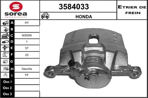 Sera 3584033 - Тормозной суппорт autosila-amz.com