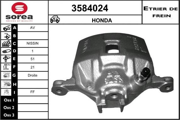 Sera 3584024 - Тормозной суппорт autosila-amz.com