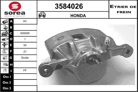 Sera 3584026 - Тормозной суппорт autosila-amz.com