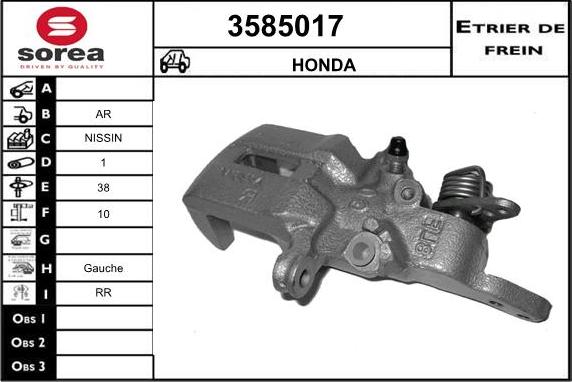 Sera 3585017 - Тормозной суппорт autosila-amz.com