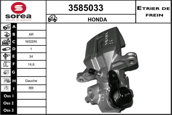 Sera 3585033 - Тормозной суппорт autosila-amz.com