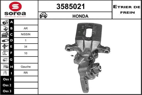 Sera 3585021 - Тормозной суппорт autosila-amz.com