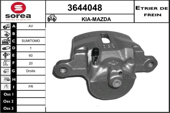 Sera 3644048 - Тормозной суппорт autosila-amz.com