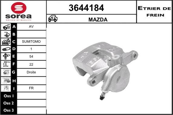 Sera 3644184 - Тормозной суппорт autosila-amz.com