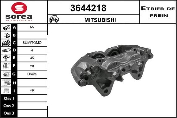 Sera 3644218 - Тормозной суппорт autosila-amz.com