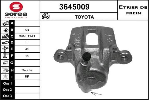 Sera 3645009 - Тормозной суппорт autosila-amz.com