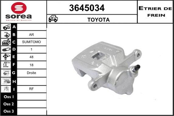 Sera 3645034 - Тормозной суппорт autosila-amz.com