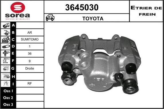 Sera 3645030 - Тормозной суппорт autosila-amz.com