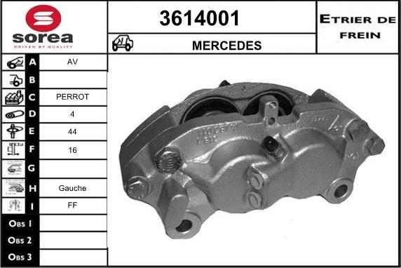 Sera 3614001 - Тормозной суппорт autosila-amz.com