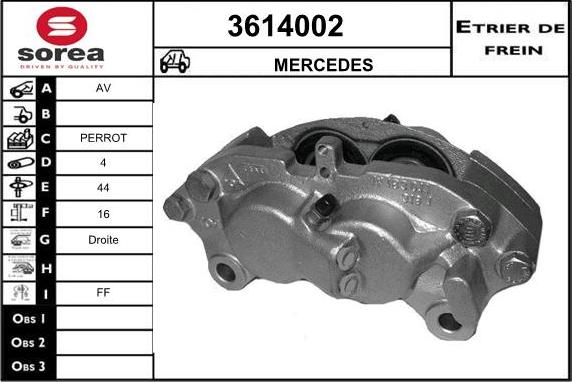 Sera 3614002 - Тормозной суппорт autosila-amz.com